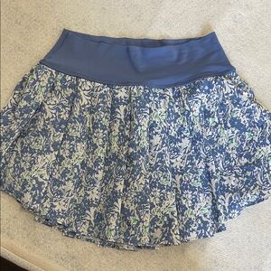 Aerie Blue and White Floral Skater Skirt